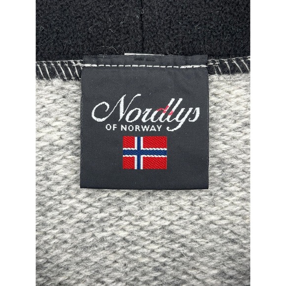 Nordlys Of Norway Sweater 100% Pure Wool Half Zip Pullover Norge Flag Size M - Picture 4 of 11